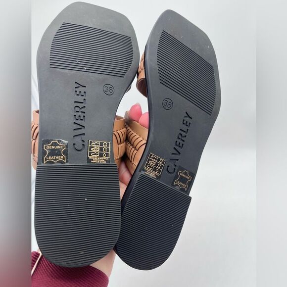 CAVERLEY Tabby Leather Slides in Tan Size 38 - Picture 5 of 7